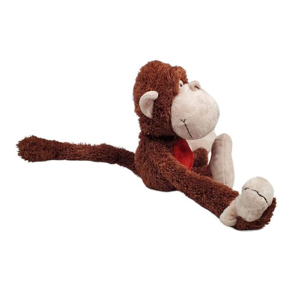 Nici Monkey Plush Brown Red Heart Long Arms Valentine's Day Germany 15" Vintage - Picture 3 of 9